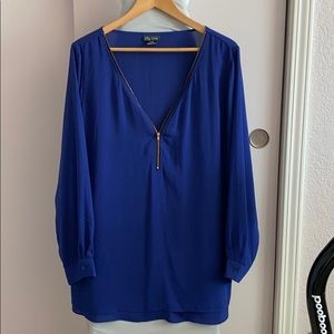 City Chic Blue Long Sleeve Blue Blouse L/20